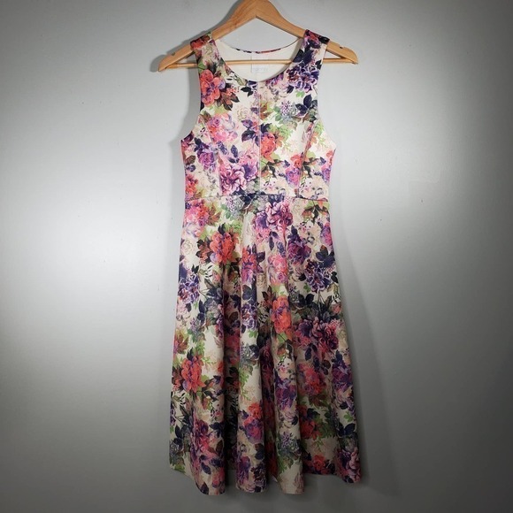 ASOS Maternity Floral Sleeveless Sundress A-Line Skater Dress Purple Size 2 - Picture 9 of 10